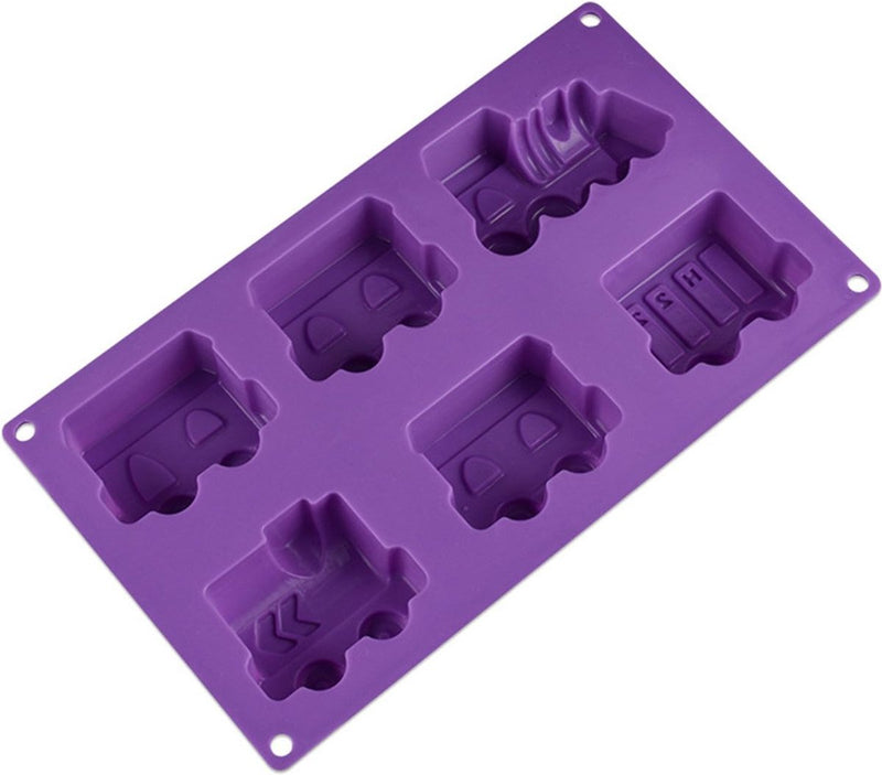 Set van 2 premium siliconen bakvormen/muffinvormen voor muffins, cupcakes, cakes, puddingen, ijsblokjes en gelei - treinauto-bakvorm voor indrukwekkende creaties, hoogwaardige siliconen cakevorm