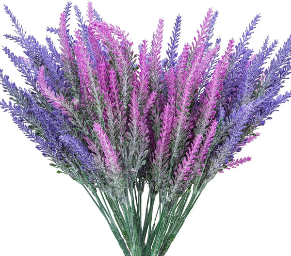 10 stuks kunstbloemen, lavendelplanten, kunstbloemen, decoratie voor thuis, slaapkamer, tafel, kantoor, doe-het-zelf, feest, bruiloft, binnen- en buitendecoratie.