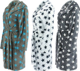 Damesbadjas met sterren, verkrijgbaar in de maten: S/M - L/XL en in de kleuren: antraciet/wit