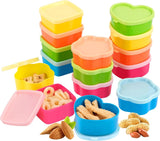 15 stuks kleine kunststof vriesdozenset, vershouddozen met deksel, plastic dozen met deksel, invriesdozen met deksel, kleine dozen met deksel, in elkaar stapelbaar, kleurrijk