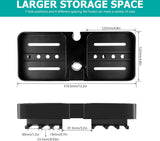 Doucheplank om op te hangen, zwart, doucheplank zonder boren, telescopisch, doucherek met 2 douchemandjes om op te hangen, ruimtebesparende doucheplank, roestvrij staal, douchestang-opbergrek voor 18