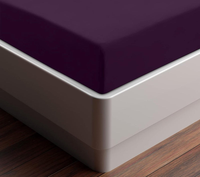 Hoeslaken 180x200cm - lila - geborsteld polyester microvezel hoeslaken - 35 cm diepe zak