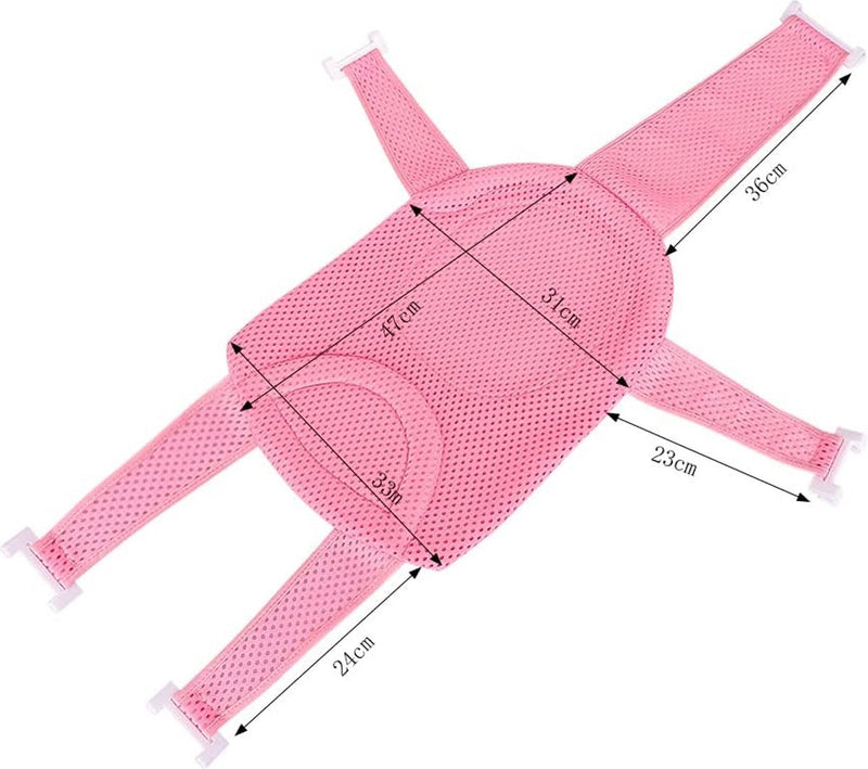 Babybadmat, badzitje voor baby's, babybadmat, met mesh, verstelbaar, antislip met veiligheidsgordel, babybadmat, babybadmat, babybadmat voor pasgeborenen peuters