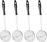 Keukenzeef roestvrij staal vergiet pastazeef fondue zeef scheeplepel zeef zeeflepel zeef zeeflepel voedselzeef sleuflepel skimmer lepel voor hot pot keuken bakken koken 4 stuks S