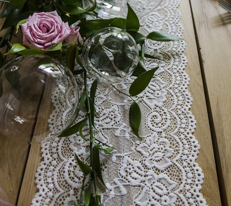 Rand Kanten Rand Decoratieve Strikjes - Wit Gebroken Wit, 0,15 x 9 m