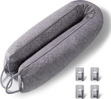 Tochtstopper, 87 cm, extra zware deurafdichting, wasbaar, energiebesparend, tochtstopper voor deuren en ramen, met 4 zelfklevende haken, blokkeert lucht insect, licht geblokkeerd, deuropeningen