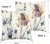 Kussensloop 40 x 40 cm, set van 4 linnen, decoratieve kussenhoezen voor bank, woonkamer, slaapkamer, kantoor, woondecoratie (40 x 40 cm, stijl 1)