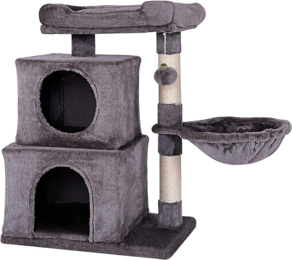 Krabpaal, klimboom, kattenkrabpaal, kattenboom, hoogte 70 cm, donkergrijs