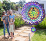 3D Mandala Windgong 30cm Roestvrij Staal Hangende Windspinner Metalen Kunst Kinetische Decor Tuin Buitendecoraties