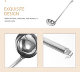 Soeplepel roestvrijstalen keukengerei lange steel keukenlepel lepel met haak voor het ophangen van serveergerei 13 cm