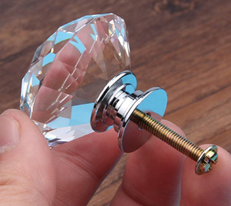 12 stuks 30 mm kristallen deurgrepen, kastknoppen ladenknoppen meubelknoppen kastgrepen, ladekast diamant glazen handgrepen voor thuis kantoor DIY (transparant 30 mm | 12 stuks)