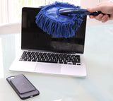 Gewaxte mini plumeau blauw