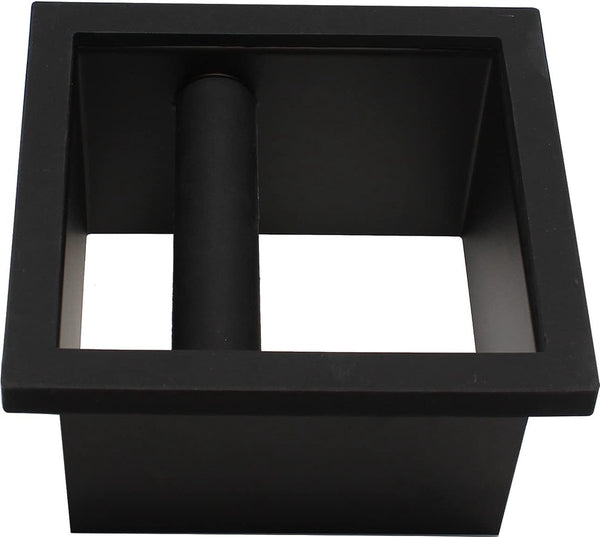 Klopcontainer voor koffieresidu, Portafilter Klopcontainer, Klopgoot voor espressokoffie op de vloer, Geïntegreerde bureauprullenbak, Roestvrij staal, Bodemloze klopresten (rechthoekig)