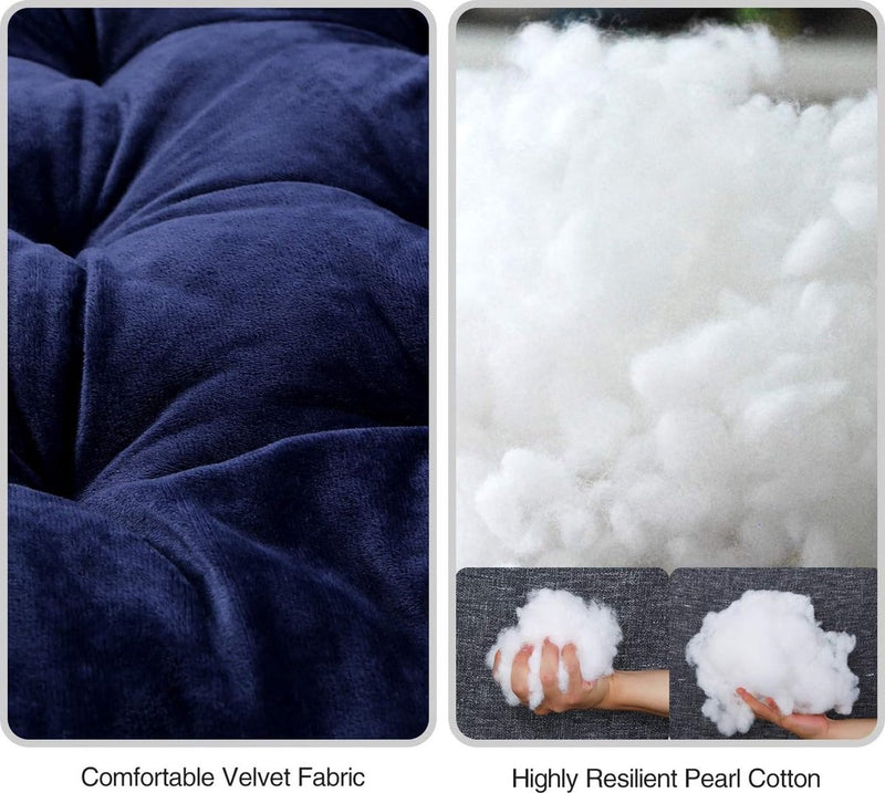 XL matras voor campingbed, zacht comfortabel katoen dik slaapmatras pad, dik marineblauw