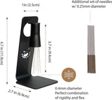 Tool, magnetische koffieroerder 0,4 mm, 9 geïnstalleerde pinnen + 0,25 mm, 9 extra naalden voor espresso-uitgiftetool met metalen standaard voor Barista Espresso (zwart)