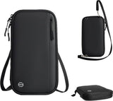 Paspoorttas, draagbare paspoorthoes, reisdocumentenorganizer, met RFID-blokkering, reisorganizer, zwart