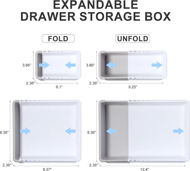 Set van 5 kledingkastorganizerladen, opvouwbare ladeorganizerkleding, organizersysteemgarderobe voor make-up, bureau, kantoor, badkamer, badkamer, melkwit