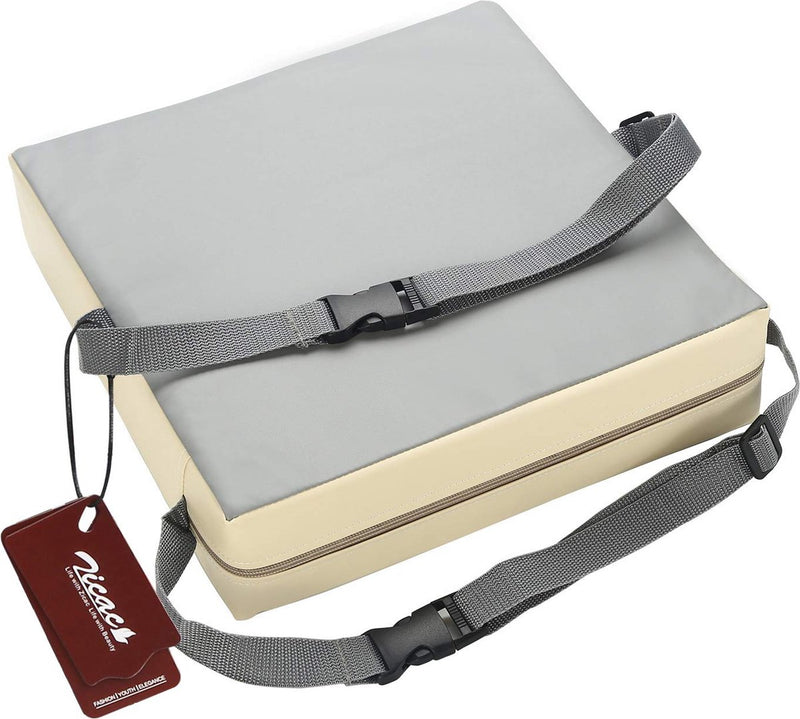 Zitverhoging voor baby's, draagbaar zitkussen, design voor kinderen (grijs/beige)