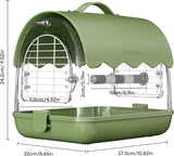 Vogeltransportrugzak met zitstang, reisvogelkooitas, licht met schaduwafdekking, kijkvenster voor papegaaien, kleine valkparkieten en andere vogels van vergelijkbare grootte (groen)