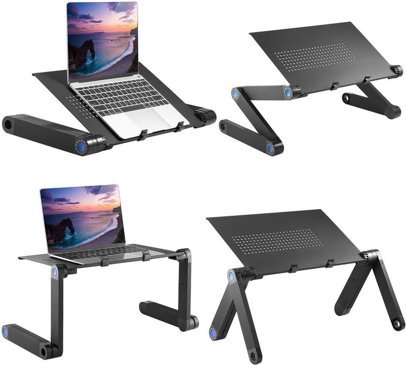 Laptoptafel voor bed, computertafel, notebooktafel, schootbureau, hoek, opklapbare bedtafel, 360 graden verstelbare hoek, afneembaar, draagbaar, boekensalontafel, compatibel met alle soorten laptops