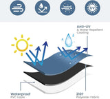 Beschermhoes voor tuinstoelen, 64 x 64 x 120 cm, afdekking voor stapelstoelen, 6 tot 10 stuks, weerbestendig, waterdicht, sneeuwbestendig, stofdicht, tuinstoelafdekking voor stoel,