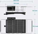 afdruiprek voor gootsteen - dubbel gebruik voor werkbladen en gootstenen, afdruiprek voor gootsteen, afdruiprek boven de gootsteen met afdruiprek, keukengerei en bekerhouder, zwart