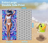 Strandhanddoek XXL microvezel strandhanddoek, microvezel badhanddoek, mandala, 1 set, strandhanddoeken, 180 x 90 cm, sneldrogend, dunne strandhanddoeken, grote lichte badhanddoek,