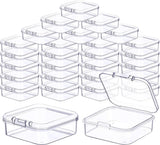 30 stuks opbergdozen met deksel klein, 5,5 x 5,5 x 2 cm rechthoekige lege mini-opbergdoos, kleine doorzichtige plastic kralen opbergdoos voor knutselaccessoires