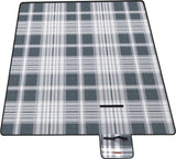 Picknickdeken, 300 x 200 cm, groot, campingdeken, voor park, tuin, strand, waterdicht, opvouwbaar, grijs-wit