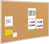 Prikbord met houten kader, kurk, 60 x 45 cm, 5 maten verkrijgbaar