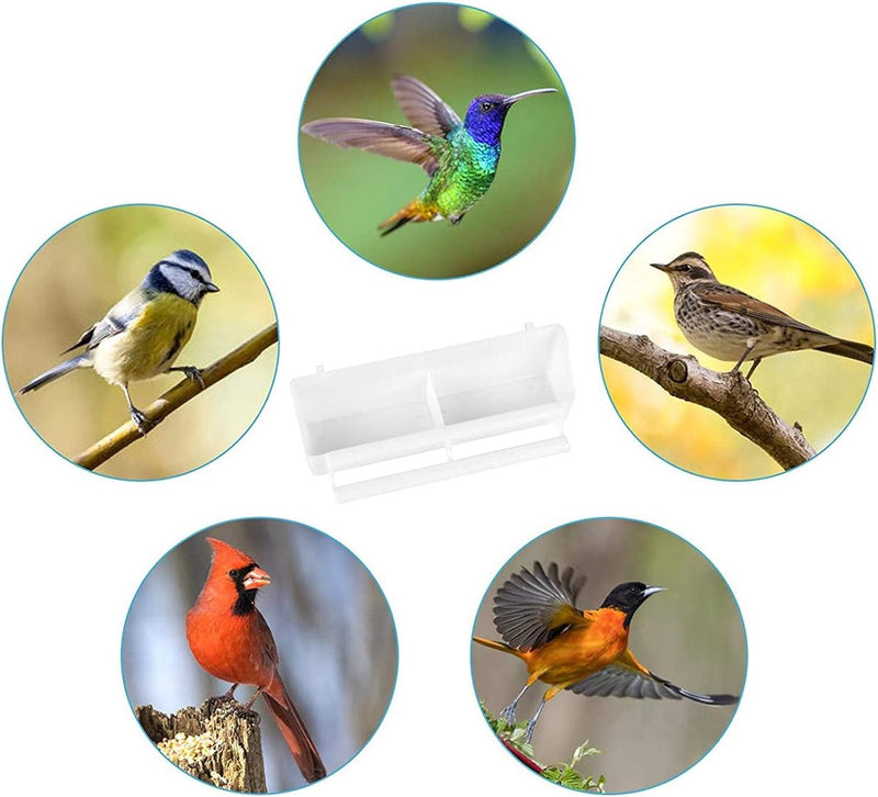 5 stuks kunststof vogelbakken, vogelkooi, waterbak, vogelkooi, vogelkooi om op te hangen