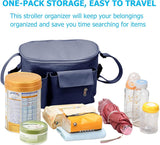 Opbergruimte kinderwagenorganizer, kinderwagenorganizer, buggy-organizer voor kinderwagen, waterdichte kinderwagentas, organizertas, voor babyaccessoires, donkerblauw