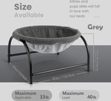 Winterkattenhangmat, 43×43×24cm, ademend en volledig wasbaar, vrijstaand kattenslaapbed - eenvoudige montage huisdierbed voor kat/kleine hond, grijs