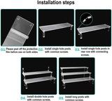 4-traps acryl riser display rek, standaard, tafelblad transparant, parfumorganizer, opslag voor Funko Pops figuren, nagellak, specerijen, cosmetica, kunsthandwerk, sieradenstandaard, cupcake, specerijen, helder