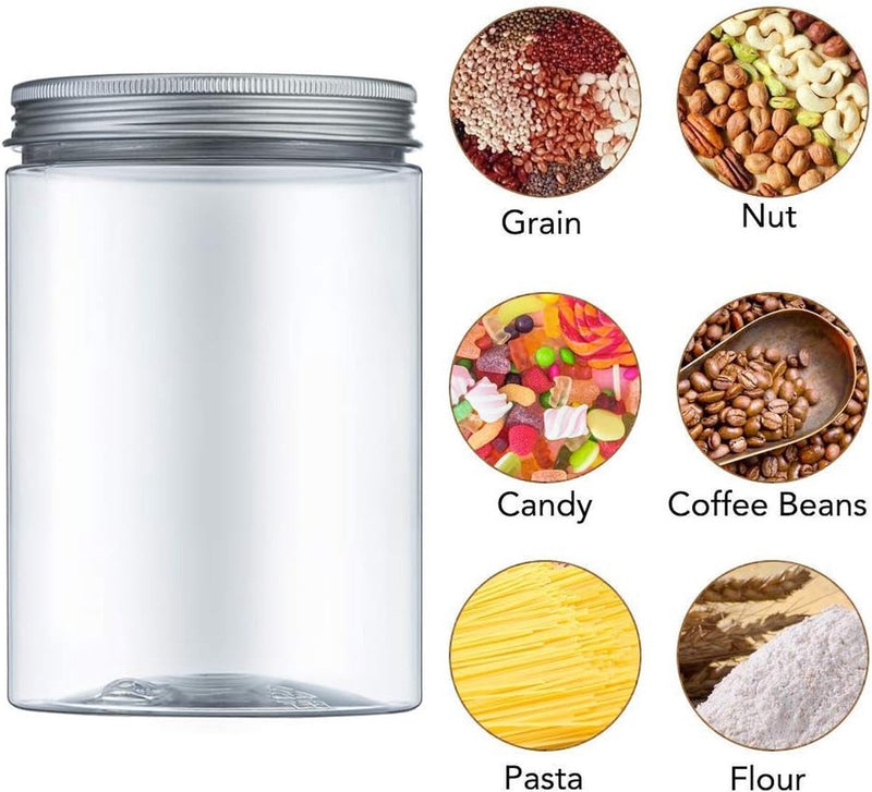 Voedselcontainers, vershoudpotten voor levensmiddelen, 8-delige set, met luchtdichte deksel, van kunststof, BPA-vrij