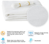 Zonnezeil, 3 x 4 cm, rechthoekig, premium HDPE, wit, waterdoorlatend, zonwering, vierkant, voor tuin, balkon en terras, met inslagringen en bevestigingskoorden, rechthoekig, 3 x 4 m, wit