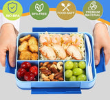 Lekvrije lunchbox, 1 stuks, kinderbroodtrommel, uitgerust met een vork en een lepel, BPA-vrije Bento Box, perfect voor kinderen, studenten en kantoormedewerkers.