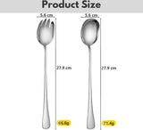 Saladebestekset, saladelepels van roestvrij staal en saladevorken van roestvrij staal, saladeserverset voor restaurants, hotel, feest, buffet (2 stuks)
