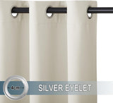 Terrasgordijnen, buitengordijnen, waterdicht, set van 2, H 243 x B 132 cm, buitengordijn, waterdicht privacyscherm en zonwering, balkongordijn, ondoorzichtig ooggordijn, lichtbeige