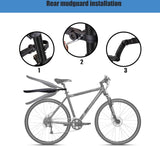 Fiets spatbordenset, spatborden, mountainbike, verstelbaar, voor achter, fietsbescherming voor wielen van 24-29 inch, met 1 reflecterende tape + 2 pijl reflecterende stickers