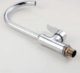 Keukenkraan eenhendel hooggebogen uitloop 360° draaibare keukenkraan chroom moderne Europese mengkraan met 1/2 inch & 3/8 inch adapter