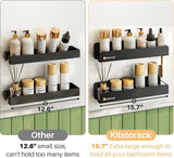 Doucheplank zonder boren, 2 stuks roestvrije doucheplankorganizer met haken, 40 cm badkamerplank met grote capaciteit, shampoohouder voor douche, douchemand voor badkamer en keuken