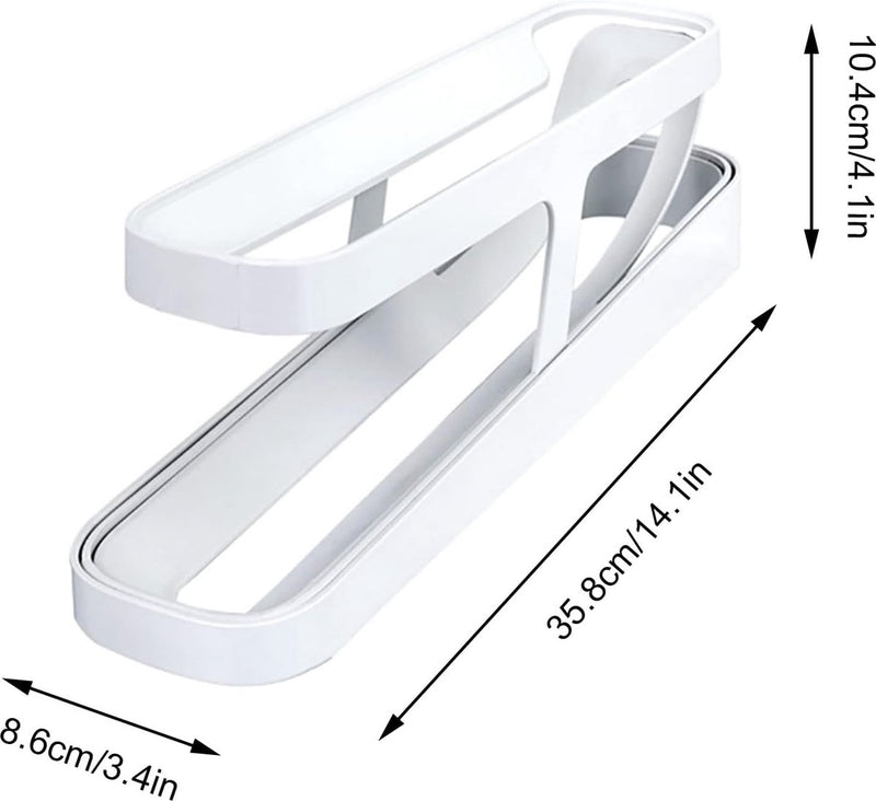 Eierhouder koelkast, automatisch rollende eierdispenser, rollende eierhouder, voor de koelkast, voor keukenkasten, koelkasten, voorraadkamers (dubbel)