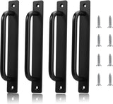 Staldeurgreep 4 stuks 18 cm schuurdeurgrepen schuifdeurgrepen schuifdeurgreep schuifdeurgrepen zwart met schroeven voor kast keukenmeubilair slaapkamer