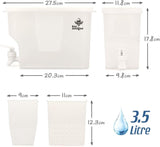 3,5L Plastic PETG Waterdispenser met Kraan Reisbureau Drankjes Hervulbaar Ideaal voor Ijsthee Koelkast Camping Sapdrankjes - Houdt 3,5 Liter
