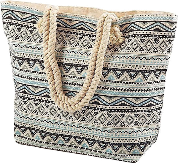 Strandtas - grote stijlvolle damesstrandtas - strandtas met ritssluiting, binnenvak en waterdicht - met schattig design