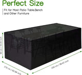 Hoes voor tuinmeubelset, 200x160x70 cm/UV-bescherming, 420 D bestendige tuintafelhoes in winddicht Oxford polyester, hoezen voor meubelsets, outdoor rotan bankhoes, rechthoekig