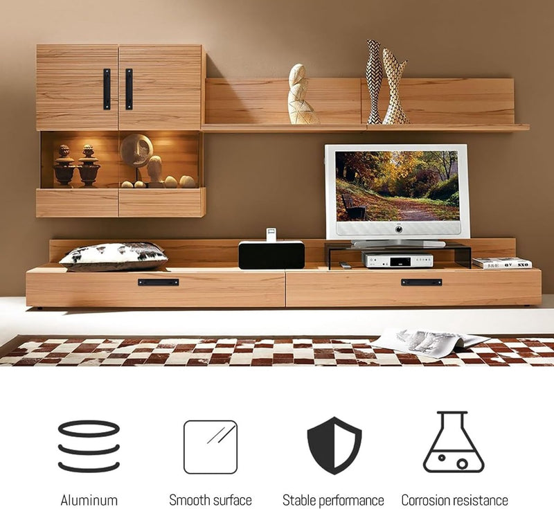 Staldeurgreep 4 stuks 18 cm schuurdeurgrepen schuifdeurgrepen schuifdeurgreep schuifdeurgrepen zwart met schroeven voor kast keukenmeubilair slaapkamer