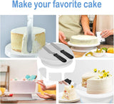 Roterende taartplaat, roterende taartplaat, breng 2 taartspatels en 3 taartschrapers mee, geschikt voor beginners en professionals, draaitafel taartplaat met voet (set van 6)