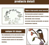 Decoratieve krans, deurkrans voor de zomer, met bladeren, bloemen en vogels, decoratie, metalen krans, deurkrans, deurkrans, deurkrans, 30 x 29 cm, roestkleurige krans voor huisdeur